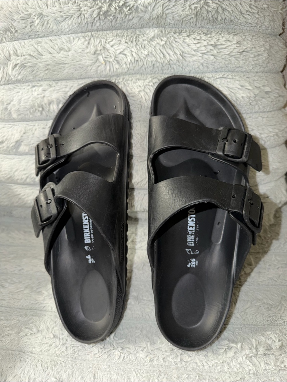 Birkenstock Men’s Black Two-Strap EVA Slide Sandals
